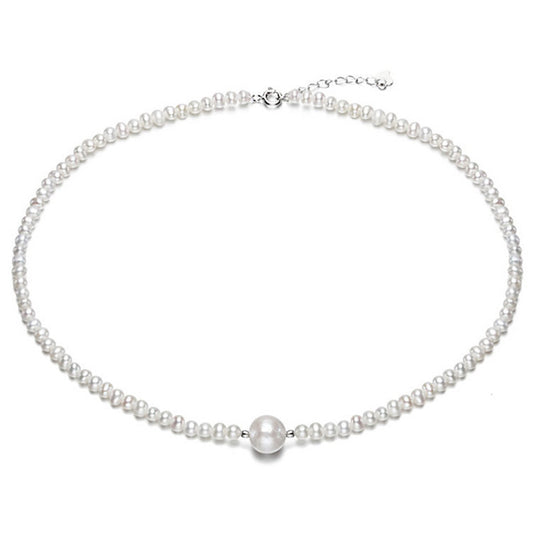 Dainty White Freshwater Pearl Collar Necklace