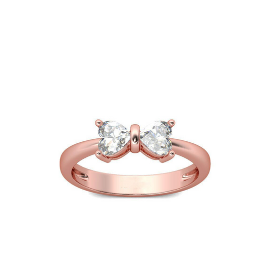 Rose Goldtone Cubic Zirconia Bow Ring