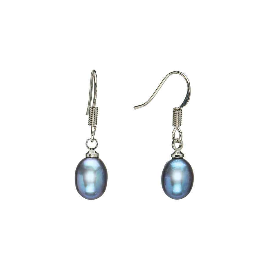 Blue Freshwater Pearl Drop Earrings