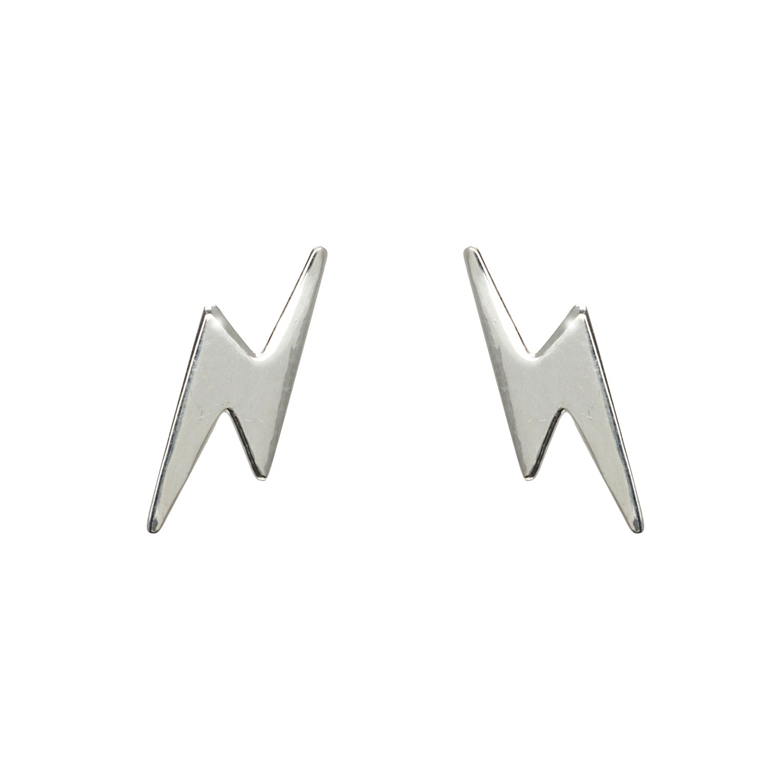 Mini Lightning Bolt 14K White Gold Stud Earrings, 14K Gold Studs – AMYO  Jewelry