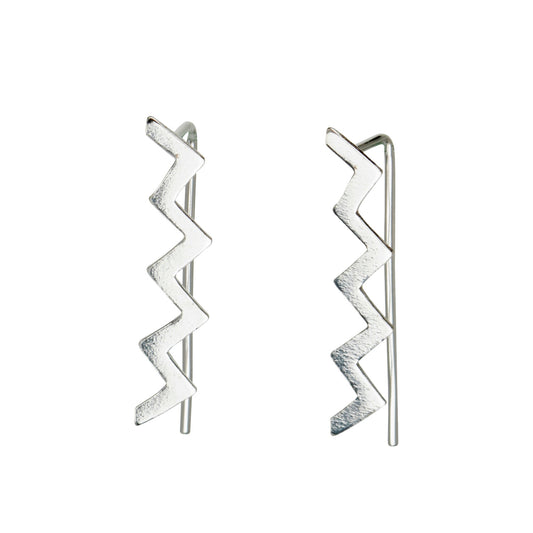 Sterling Silver Zig Zag Threader Earrings