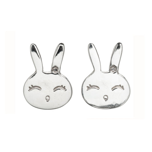 Sterling Silver Cute Bunny Stud Earrings