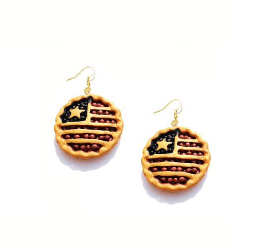 American Flag Pie Drop Earrings