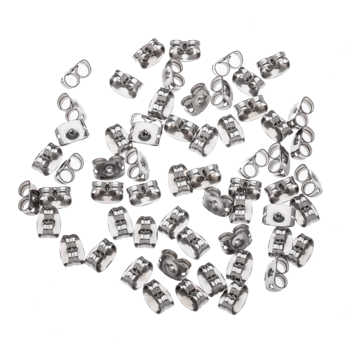 Assorted silvertone butterfly earring backs