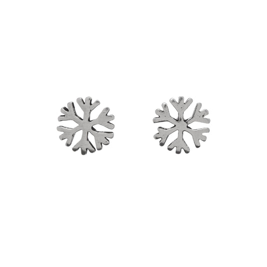 Sterling Silver Snowflake Stud Earrings