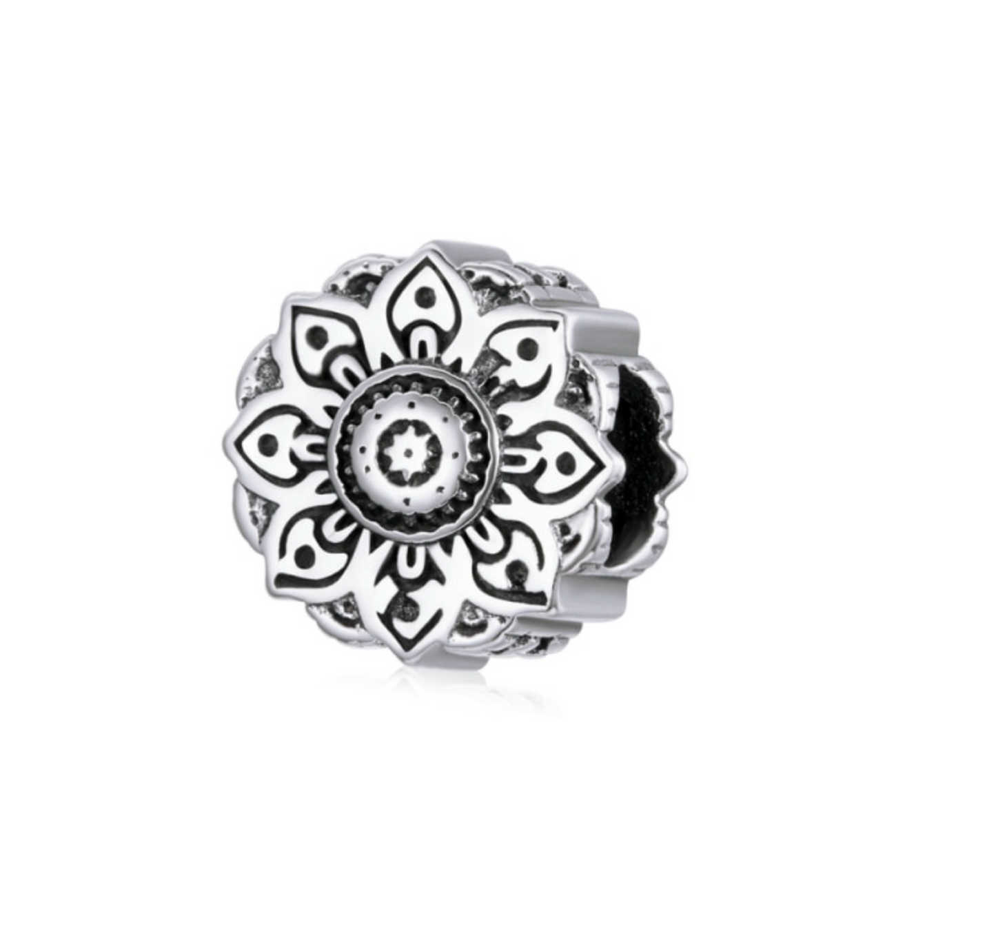 Sterling Silver Mandala Charm Bead