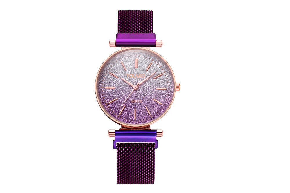 Purple Glittering Fashion Watch