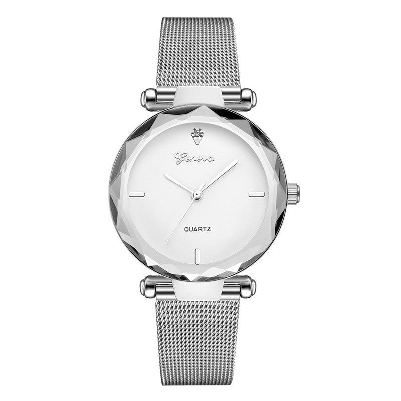 Silvertone Bezelled Fashion Watch