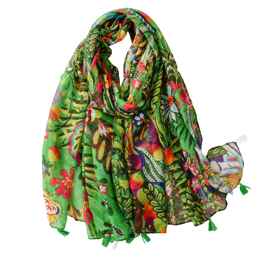 Green Tropical Scarf