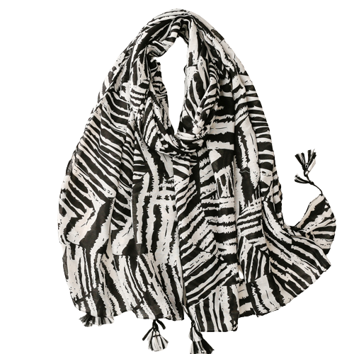 Black And White Zebra Scarf