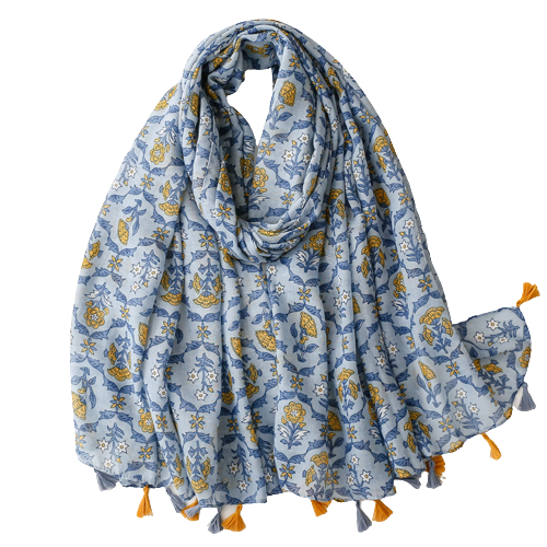 Light Blue Ikat Scarf