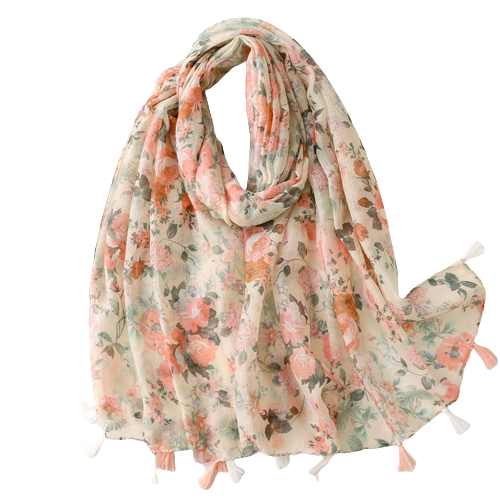 Delicate Pink Roses Scarf