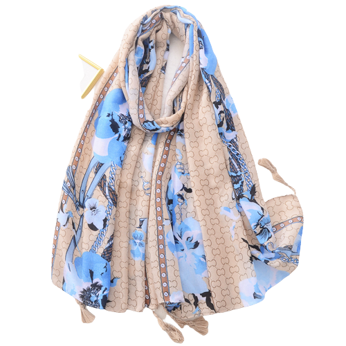 Blue And Brown Anemone Scarf