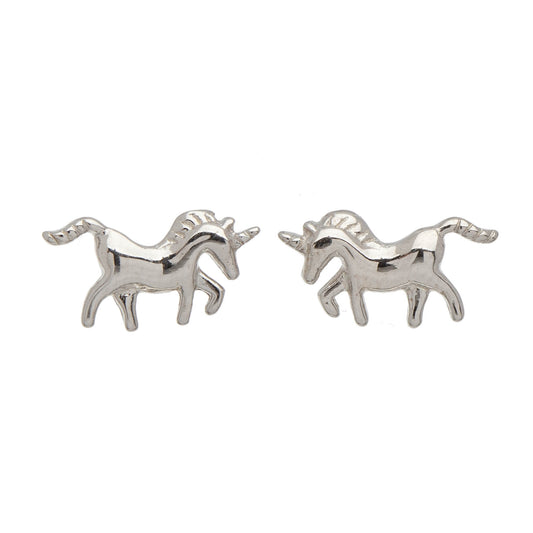 Sterling Silver Unicorn Stud Earrings