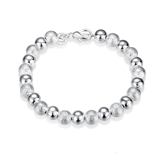 Sterling Silver Filled Satin and Ball Bracelet