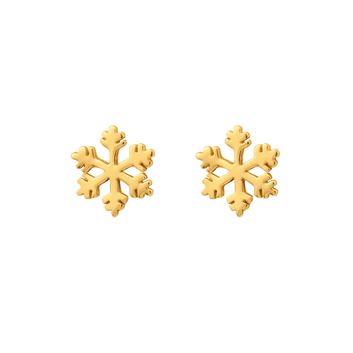 Goldtone Plated Sterling Silver Snowflake Stud Earrings