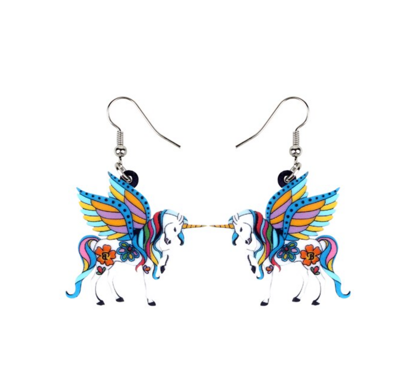 Flying Pegasus Drop Earrings