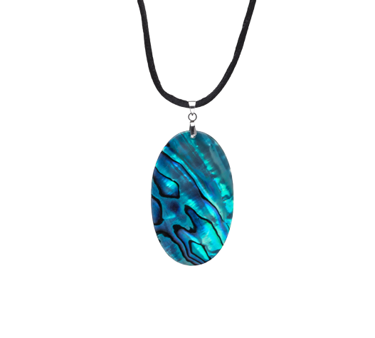 Sterling Silver Paua Oval Pendant Necklace