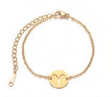 Goldtone Zodiac Sign Circular Bracelet