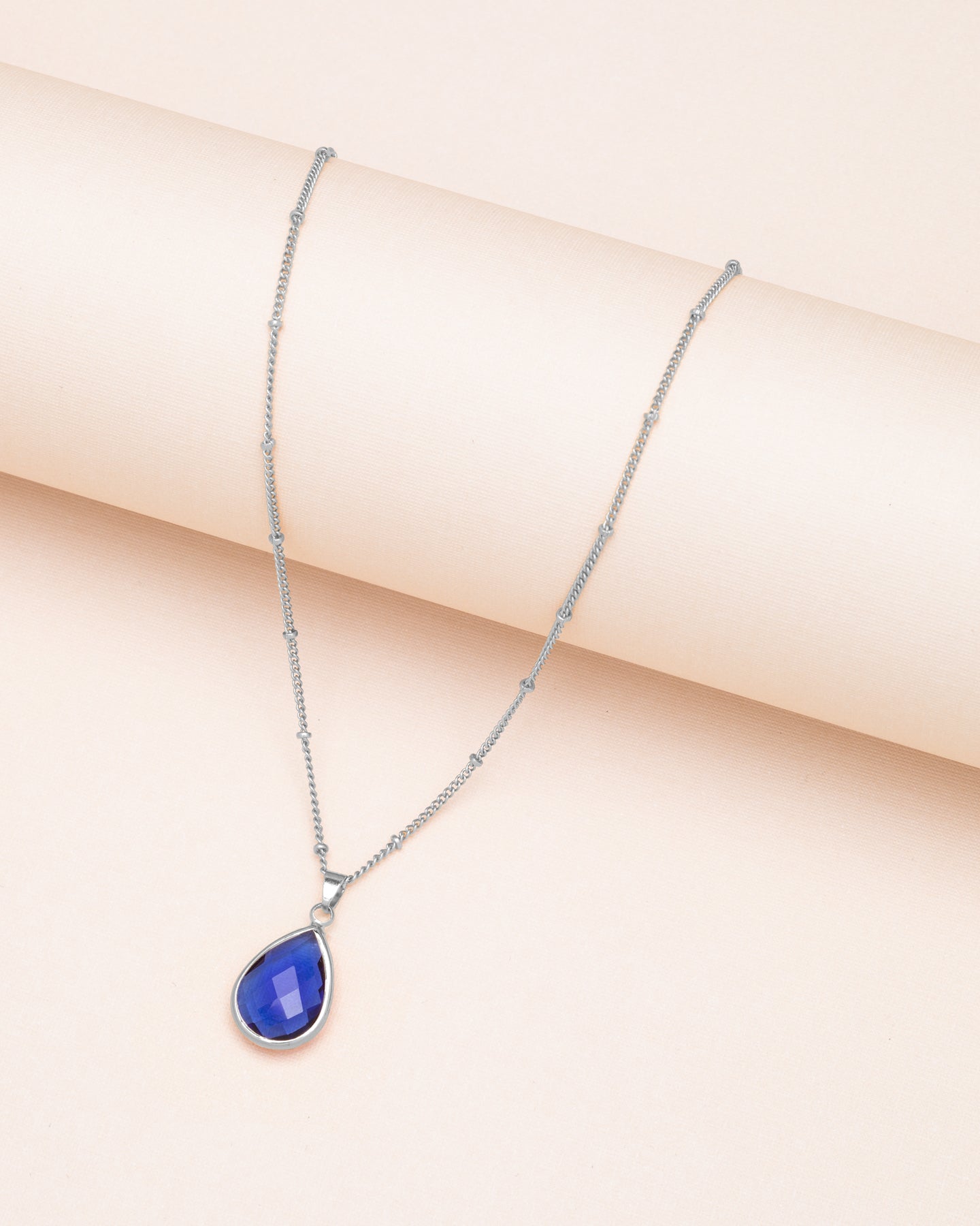 Teardrop Faceted Birthstone Pendant Necklace