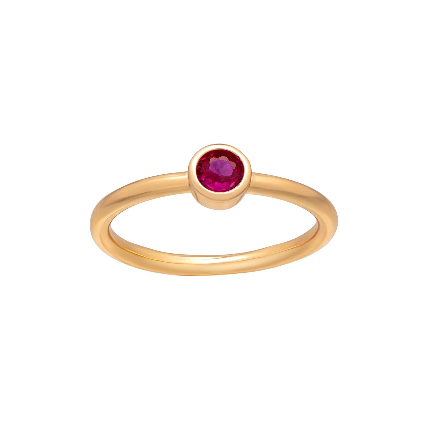 Goldtone CZ Birthstone Stackable Solitaire Ring