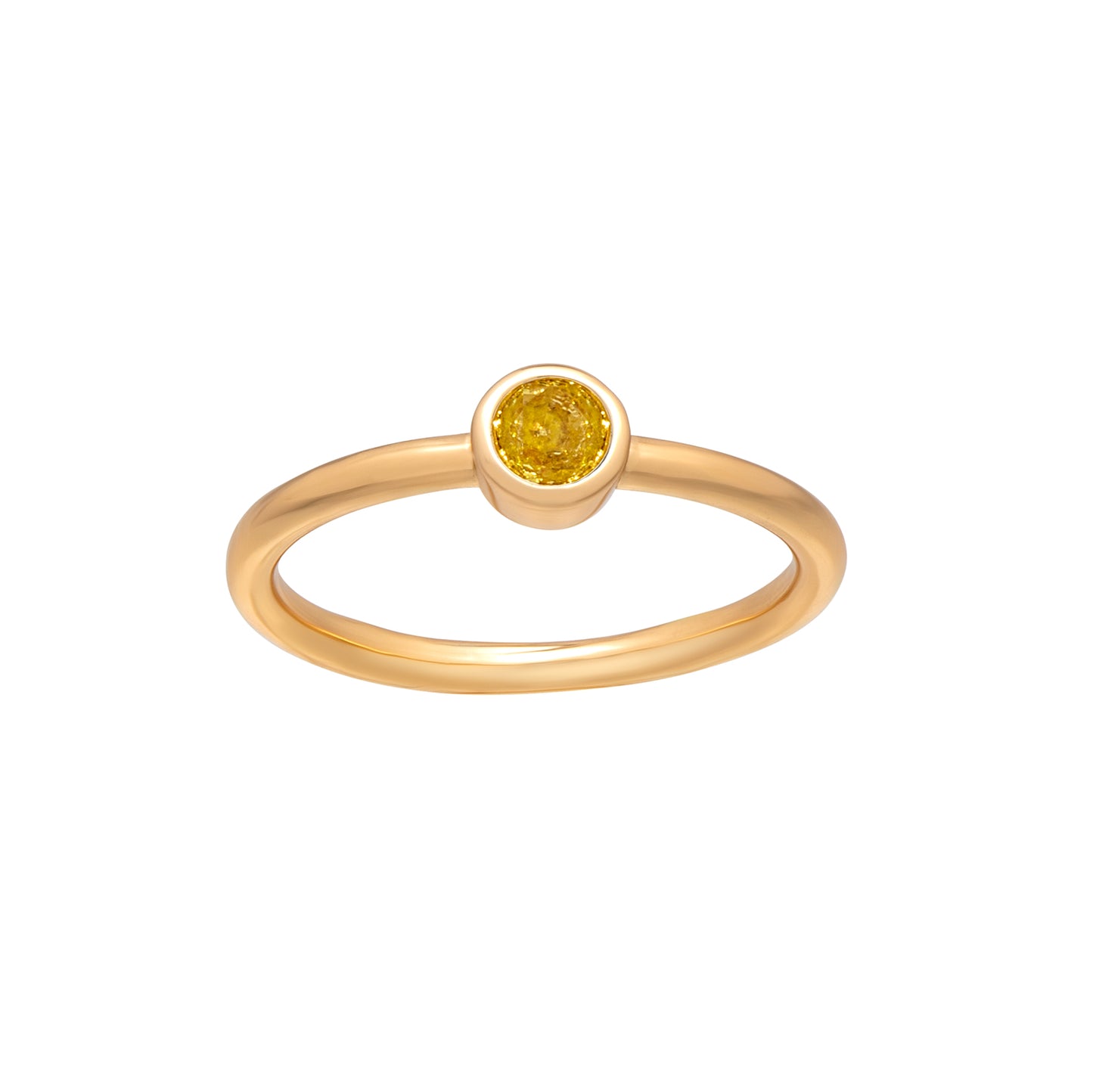 Goldtone CZ Birthstone Stackable Solitaire Ring