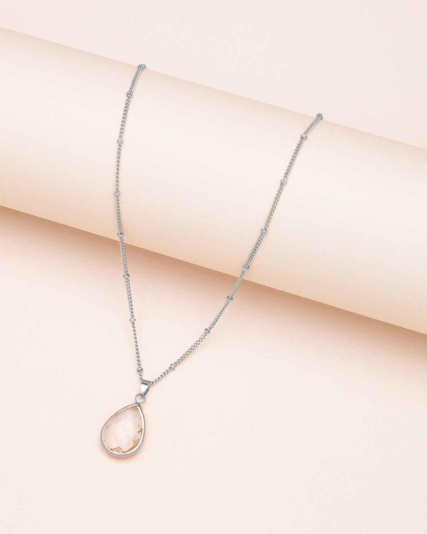 Teardrop Faceted Birthstone Pendant Necklace