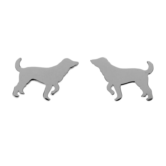 Sterling Silver Labrador Dog Stud Earrings
