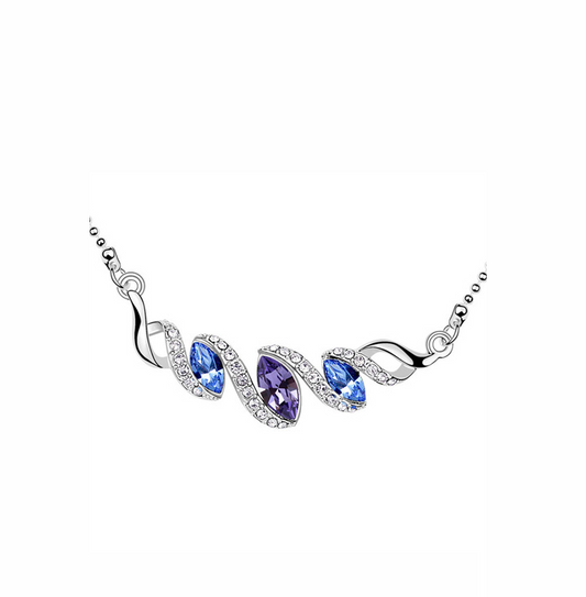 Tanzanite Blue Marquis Swarovski Crystal Necklace