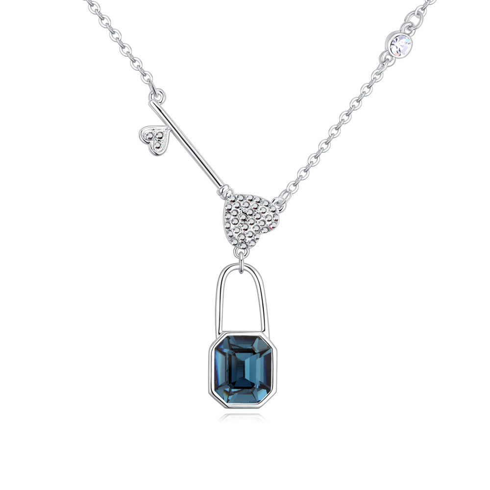 Montana Swarovski Crystal Lock Heart Necklace