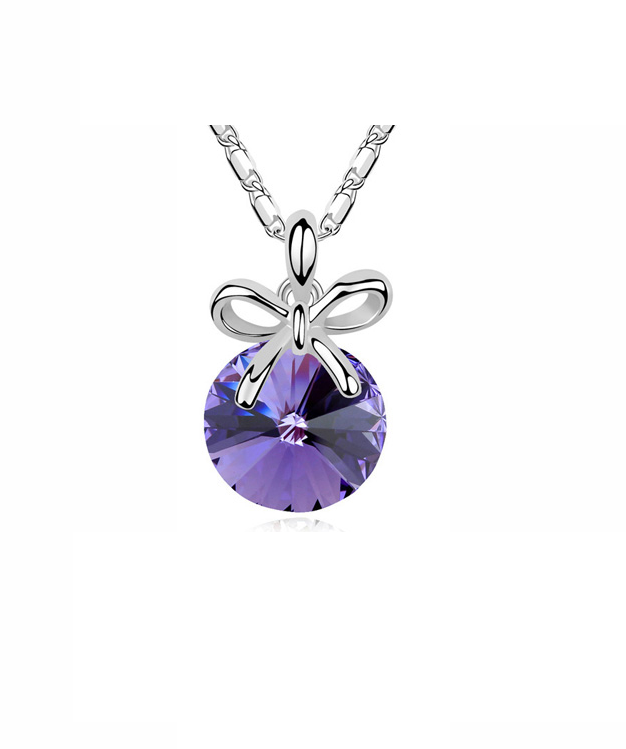 Swarovski Crystal Rivoli Bow Pendant Necklace