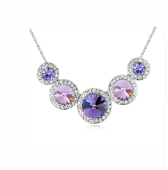 Tanzanite Lavender Swarovski Crystal Circular Necklace