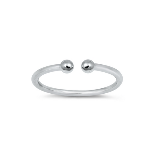 Sterling Silver Dual Ball Toe Ring