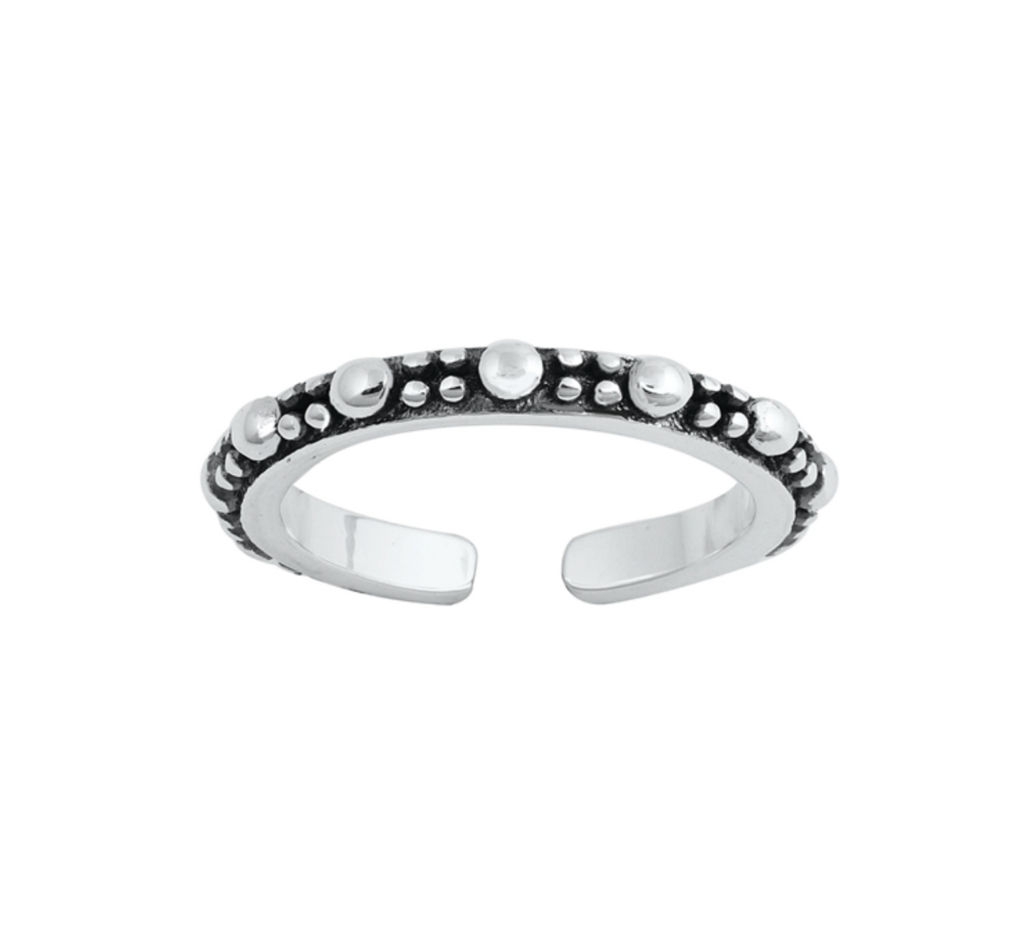 Sterling Silver Bali Beaded Toe Ring