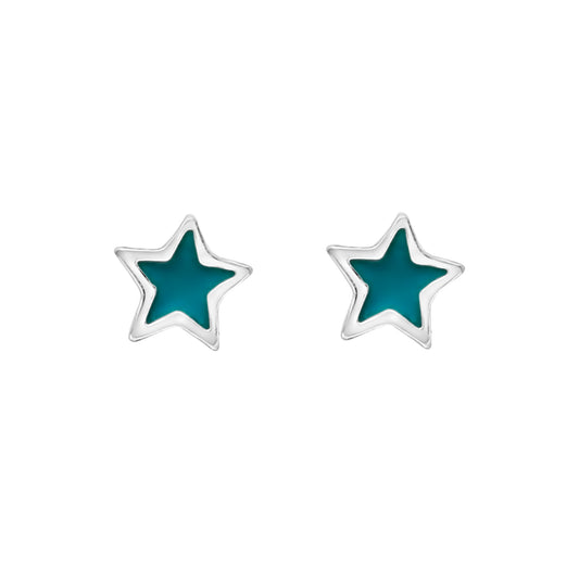 Sterling Silver Turquoise Star Stud Earrings