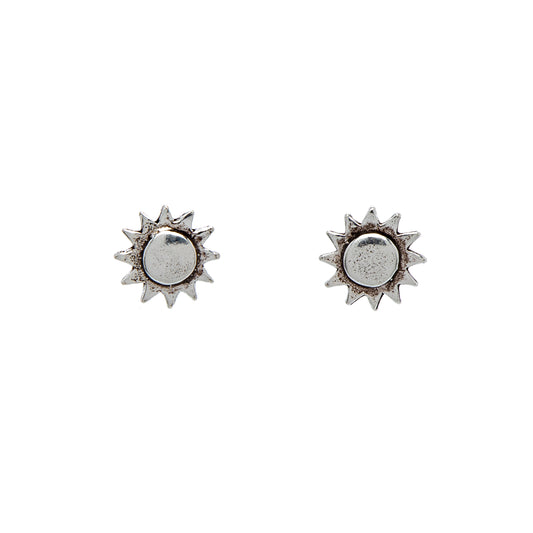 Sterling Silver Sun Stud Earrings