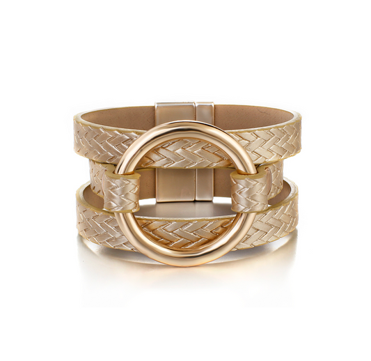 Goldtone Ring Cuff Bracelet