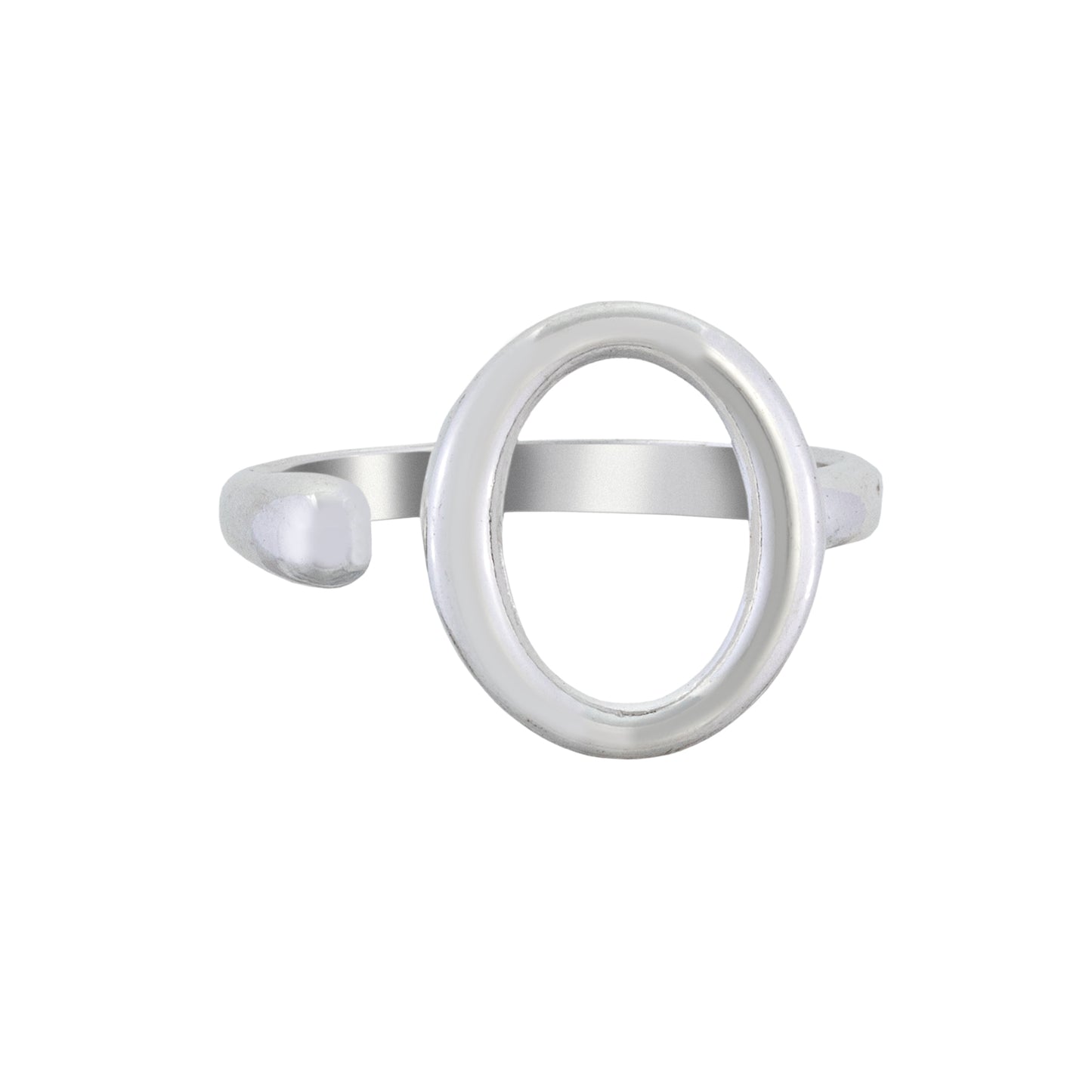 Sterling Silver Filled Open Oval Ring - Adjustable Sizes 6-9