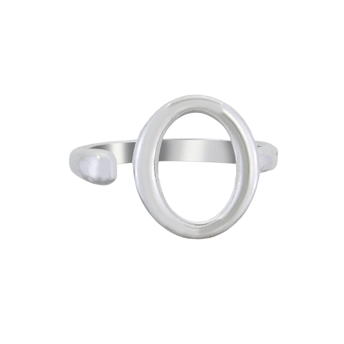 Sterling silver filled adjustable ring with an open oval design