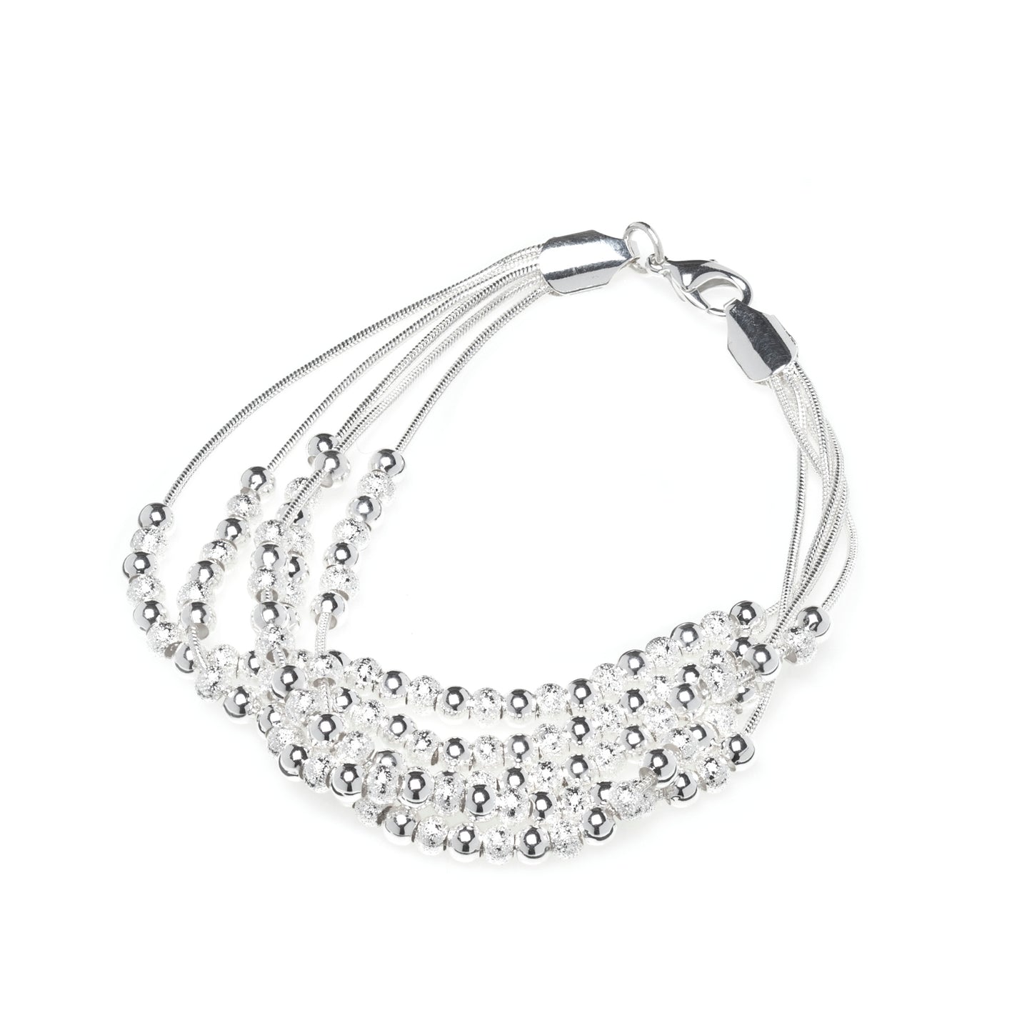 Sterling Silver Filled Ball Statement Bracelet