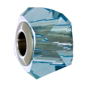 Aqua Swarovski Crystal Faceted Bracelet Bead