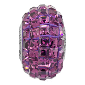 Purple Square Swarovski Crystal Pave Bead