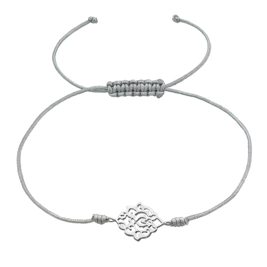 Grey Adjustable Sterling Silver Filigree Bracelet