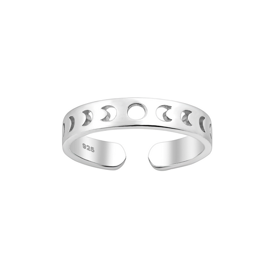 Sterling Silver Moon Phases Toe Ring