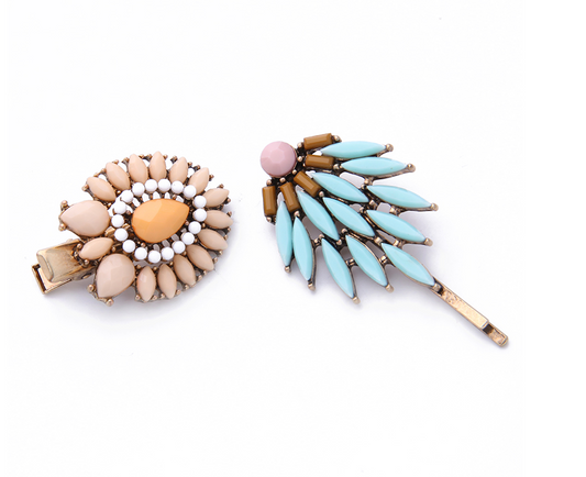 Pastel Bohemian Set Of 2 Hair Pins