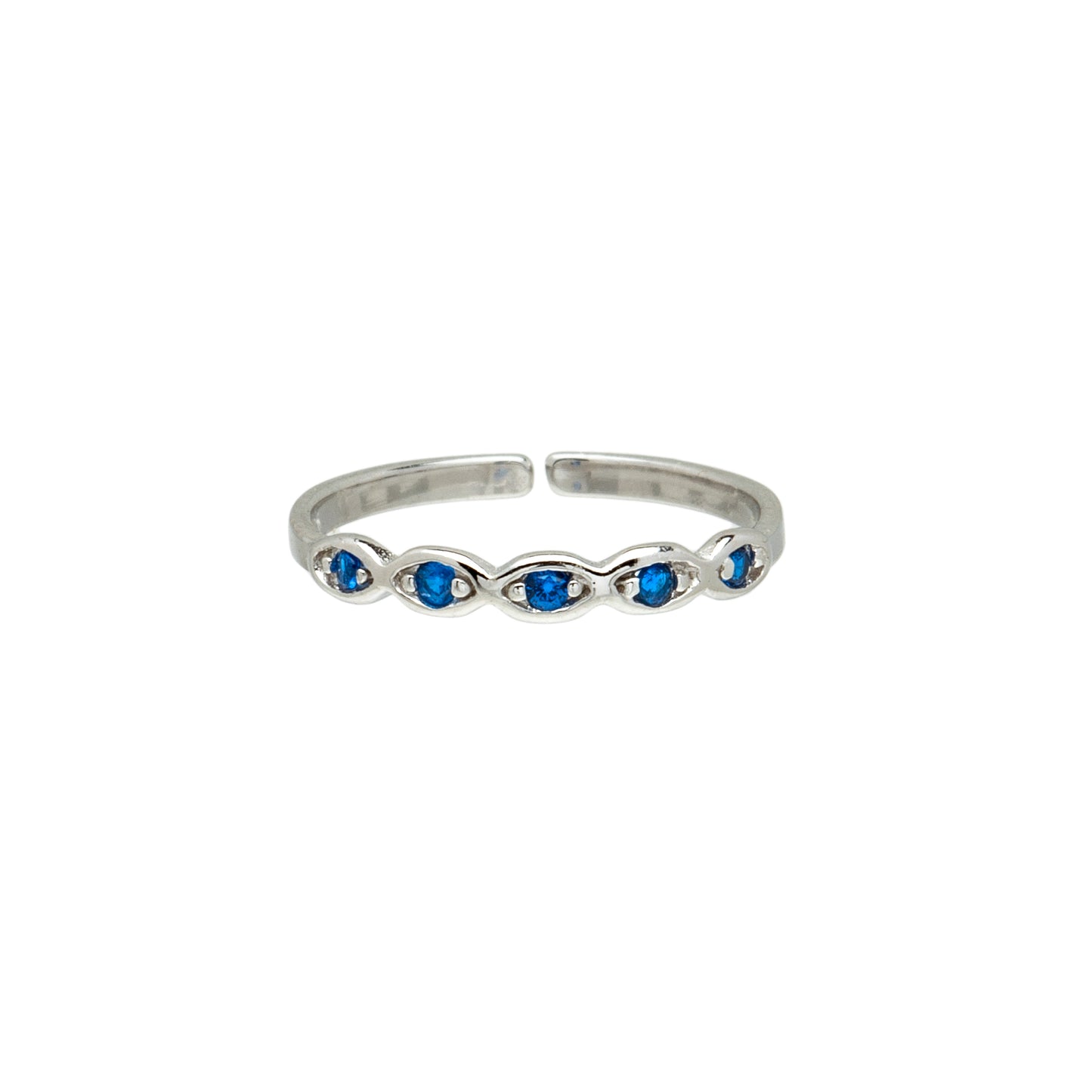 Sterling Silver Sapphire Cubic Zirconia Marquis Toe Ring