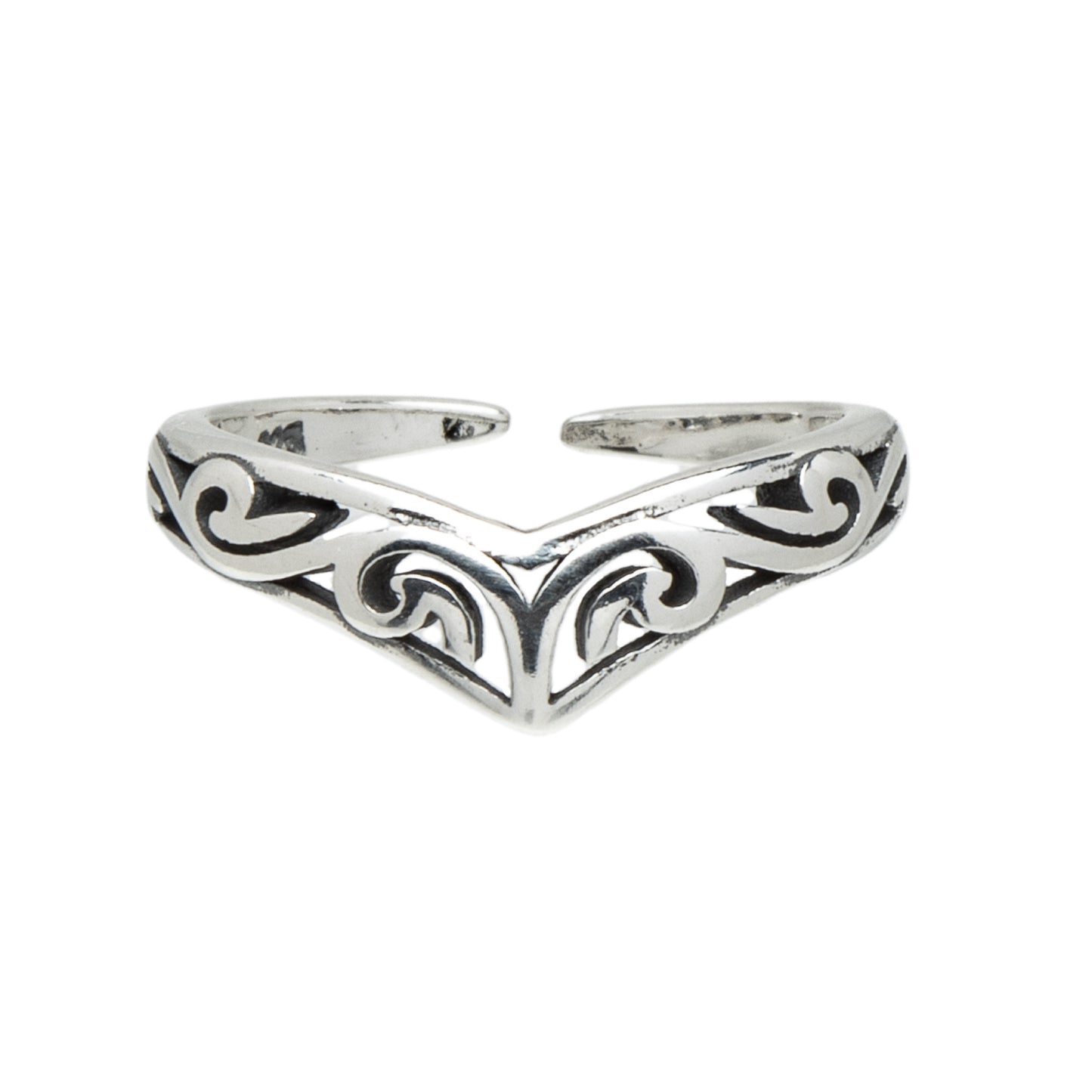 Sterling Silver Filigree V Shaped Toe Ring