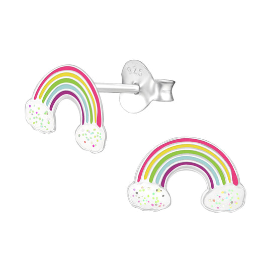 Sterling Silver Rainbow Children's Stud Earrings
