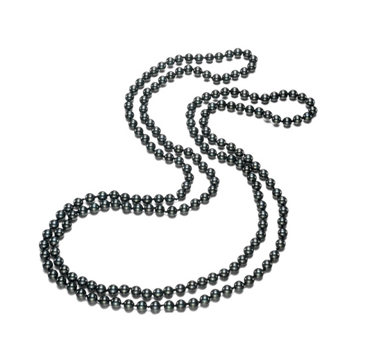 Black Freshwater Pearl Long Necklace