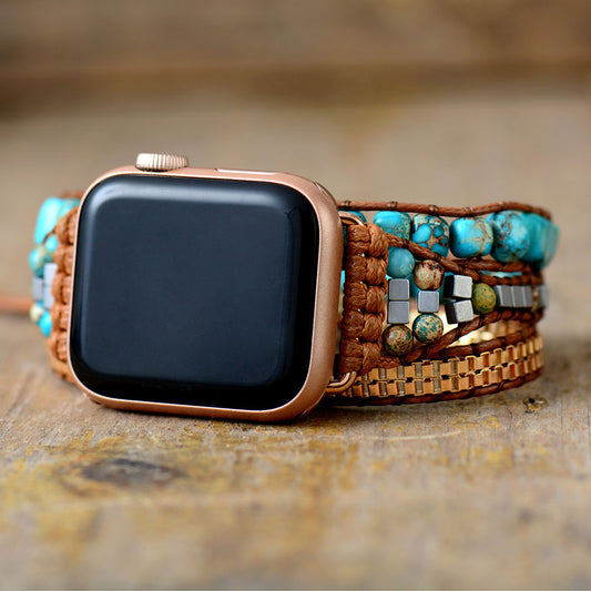 Turquoise Jasper Stone Band For 42-45mm Smart Watch